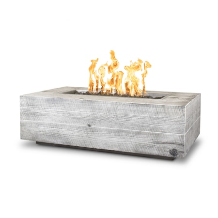 The Outdoor Plus 72 Rectangular Coronado Fire Pit, Wood Grain GFRC Concrete, Ivory, Match Lit w/Flame Sense, Natural Gas OPT-COR72FSML-IVY-NG